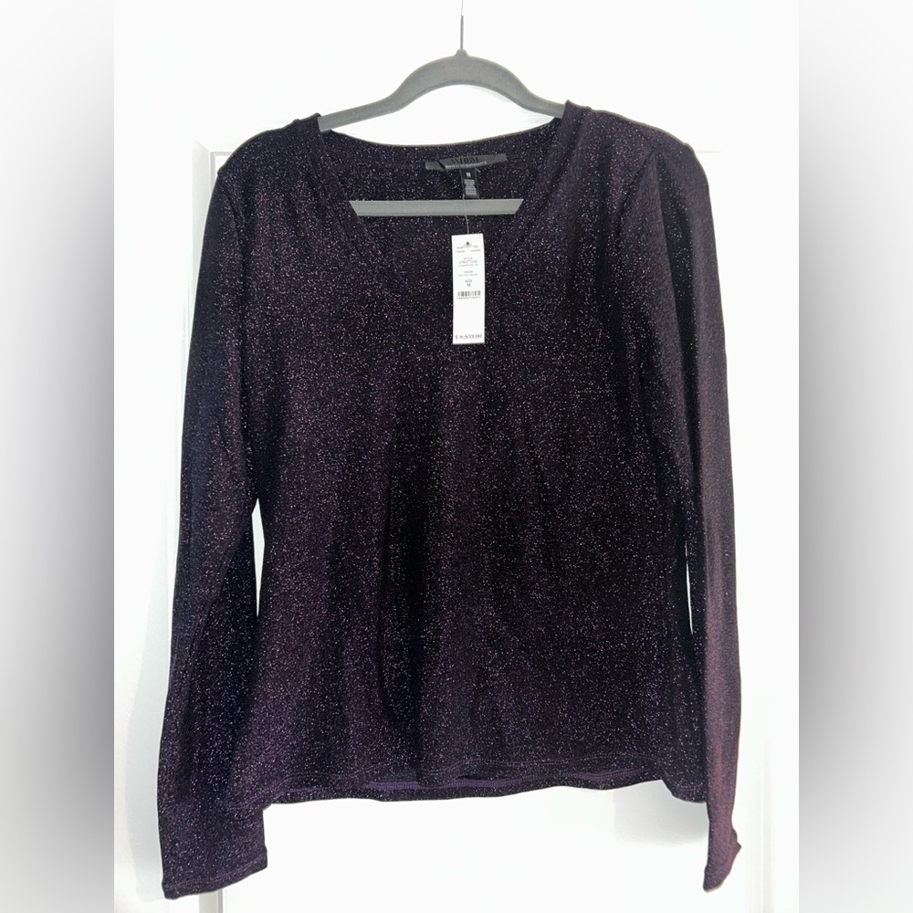 WHBM Shimmering Long Sleeve Top